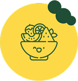 Smiling fruit bowl icon
